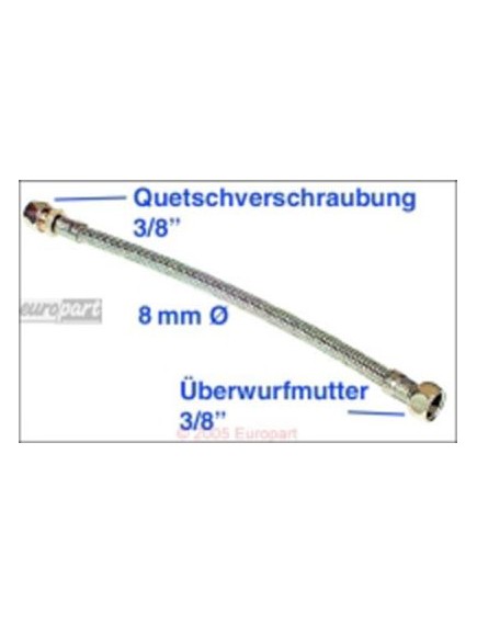 Anschlussschlauch Sanit?r 8mm 3/8  flexibel 500 mm lang - ?berwurfmutter/Quetschverschraubung