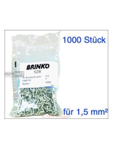 Aderendh?lsen 1,5 mm? verzinnt 1,5 mm?, 7 mm lang - 1000 St?ck -