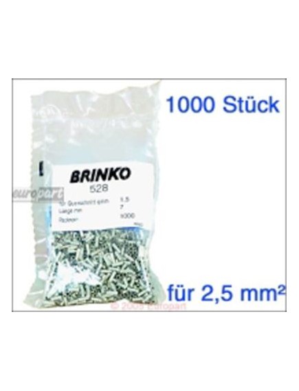 Aderendh?lsen 2,5 mm? verzinnt 2,5 mm?, 7 mm lang - 1000 St?ck -