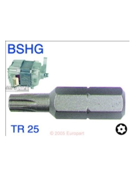 Bit Torx TR25 25mm mit Bohrung, L?nge: 25 mm  - f?r BSH Waschmot Bit Torx TR25 25mm mit Bohrung, L?nge: 25 mm  - f?r BSH Waschmot