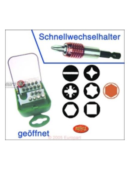 Bit-Satz 1/4 m Spez.-Halter 25mm verschiedene Bits, L?nge: 25 mm, 18-teilig - Bit-B Bit-Satz 1/4 m Spez.-Halter 25mm verschiedene Bits, L?nge: 25 mm, 18-teilig - Bit-B