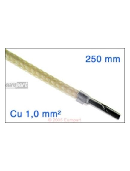 Anschlusslitze 1,0mm? 250mm 250 mm lang mit Aderendh?lsen - glasseidenisoliert