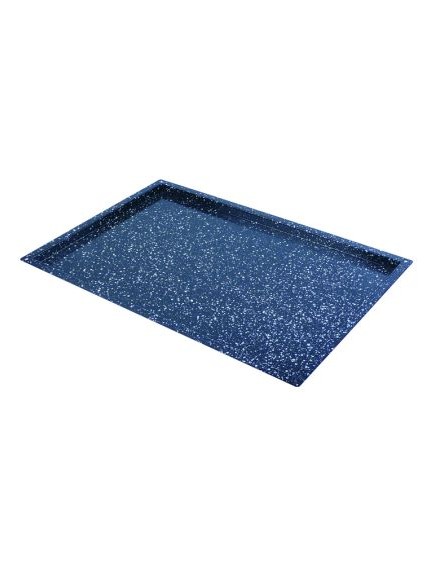 baking sheet size EN1 steel enamelled inner edges angular W 400mm L 600mm H 20mm