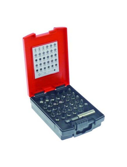 Bit set slotted/Phillips/pozidriv/torx/hexagonal sizes 4.5/5.5/6.5/PH1-3/PZ1-3/T10-40/hex. 4-6 Bit set slotted/Phillips/pozidriv/torx/hexagonal sizes 4.5/5.5/6.5/PH1-3/PZ1-3/T10-40/hex. 4-6