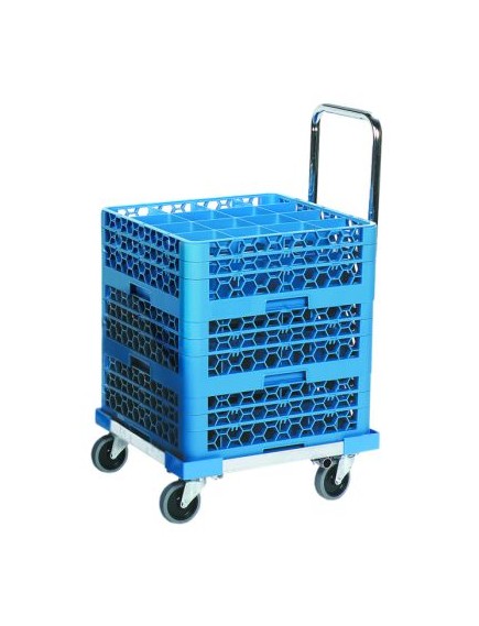 basket transport trolley with handle, without basket plastic 50x50