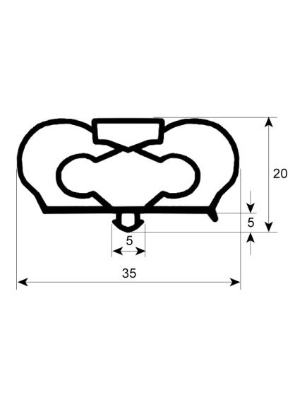 refrigeration gasket profile 9798 W 501mm H 260mm plug size